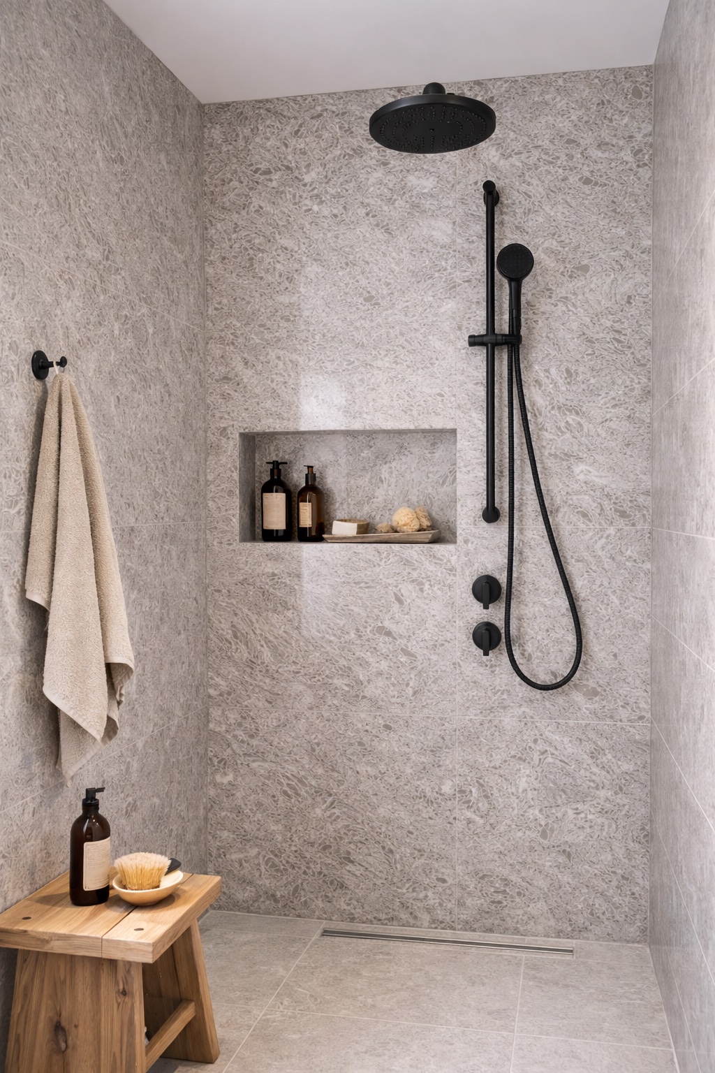 Luxury marble shower