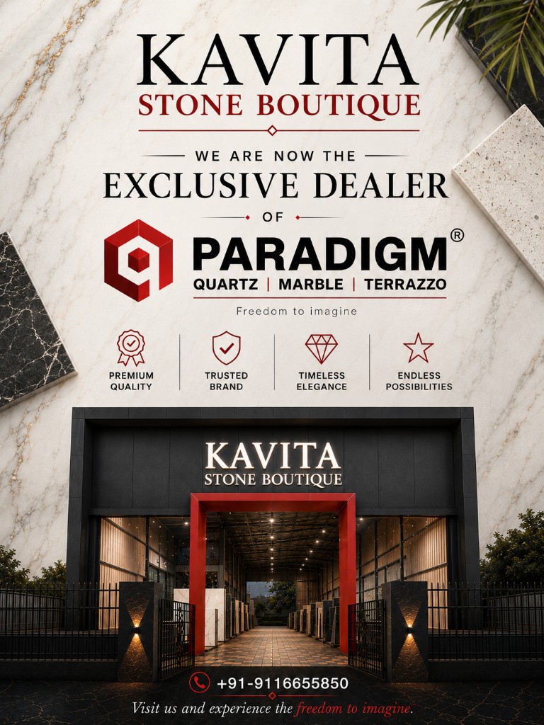 KAVITA Stone Boutique is now the exclusive dealer of Paradigm Quartz, Marble and Terrazzo in Jaipur