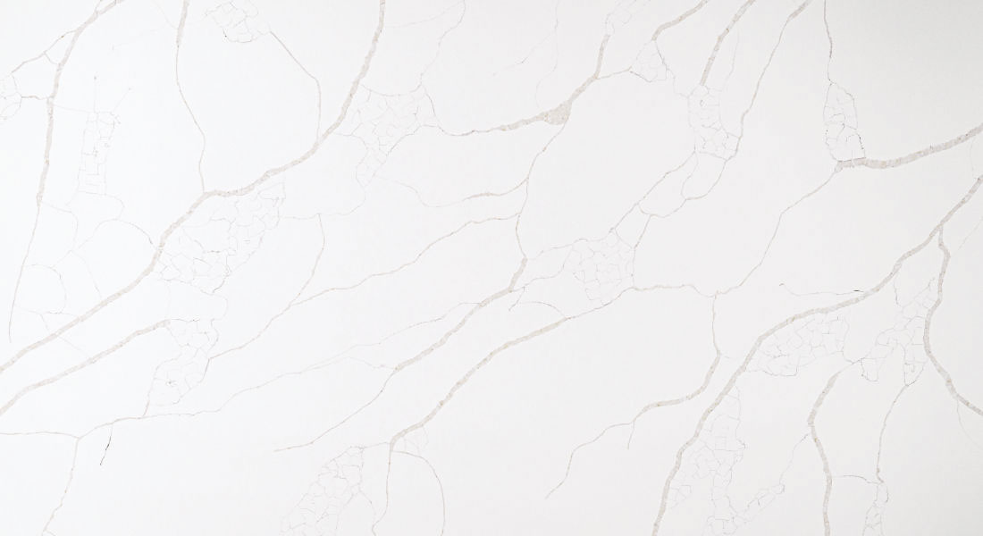 Calacatta White Beauty Paradigm quartz slab detail in Jaipur — KAVITA Stone Boutique